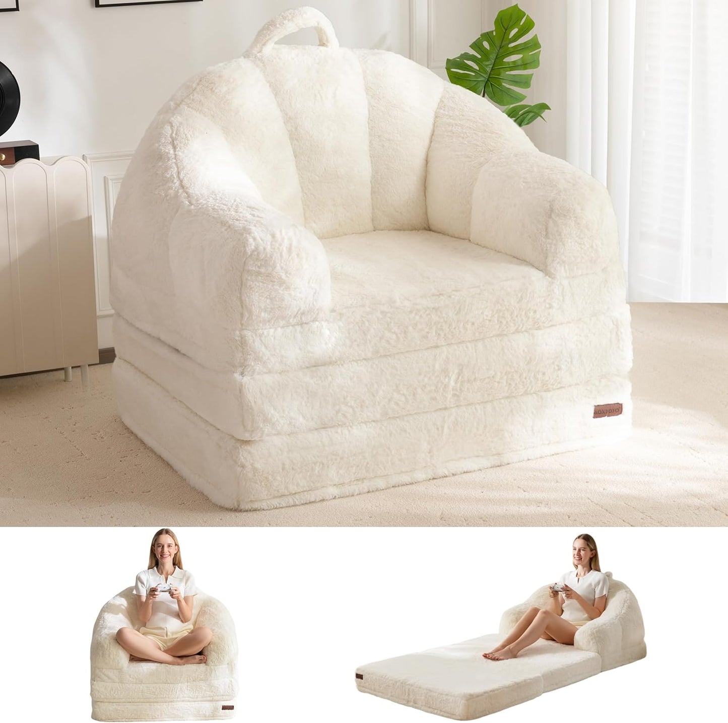 MAXYOYO Folding Sofa Bed: Comfy Convertible Lounger for Adults