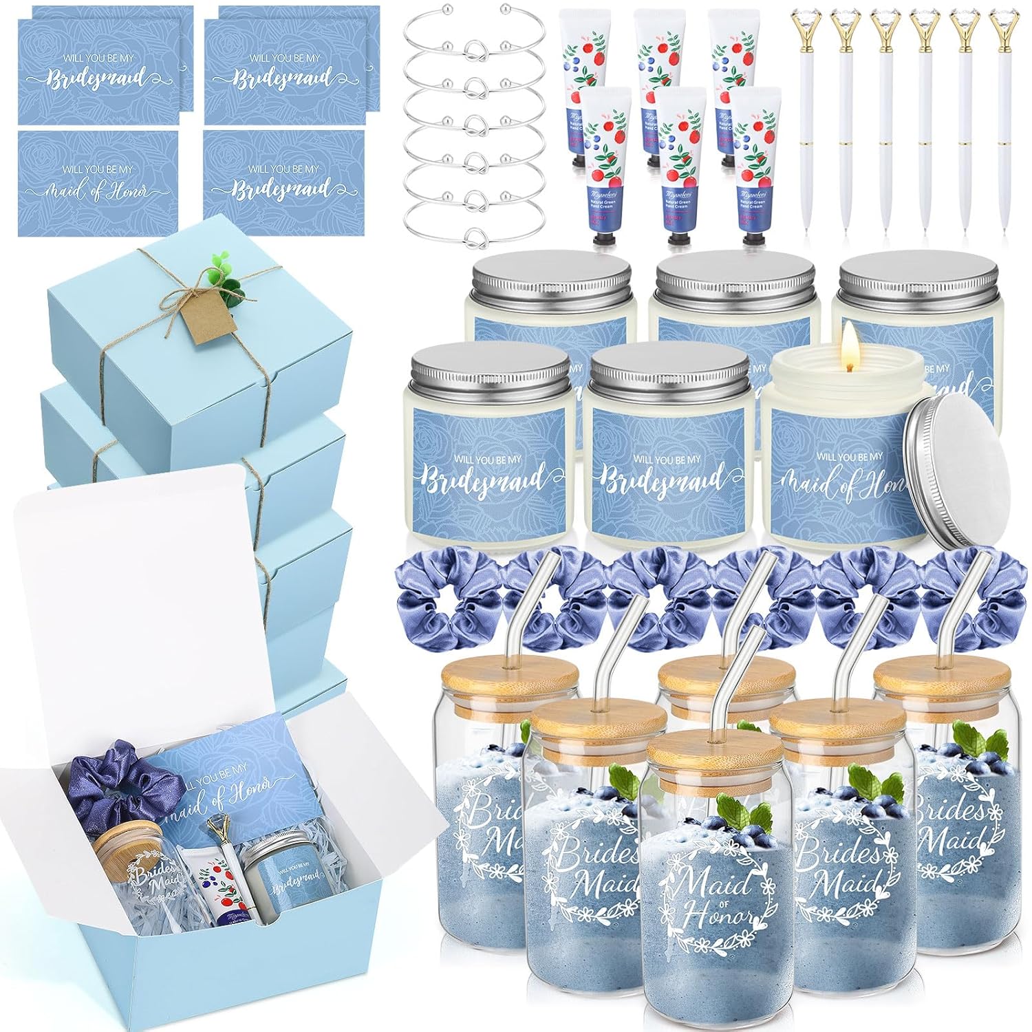 60 Pcs Bridesmaid Proposal Gifts Set for Special Occasions