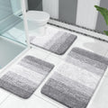 OLANLY Bathroom Rugs Set 3 Piece - Plush Absorbent Microfiber Bath