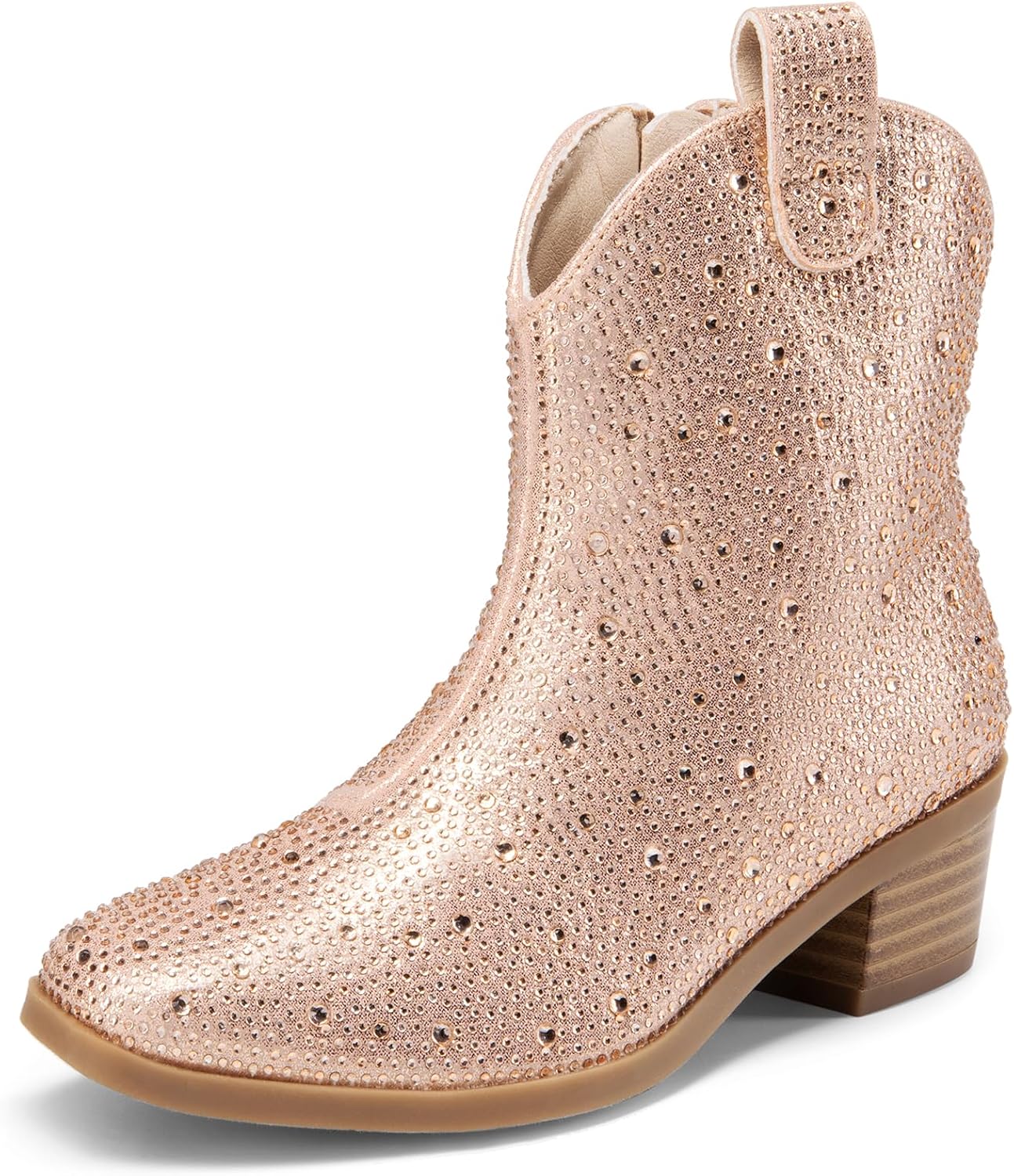 DREAM PAIRS Girls Cowgirl Cowboy Rhinestone Boots for Kids