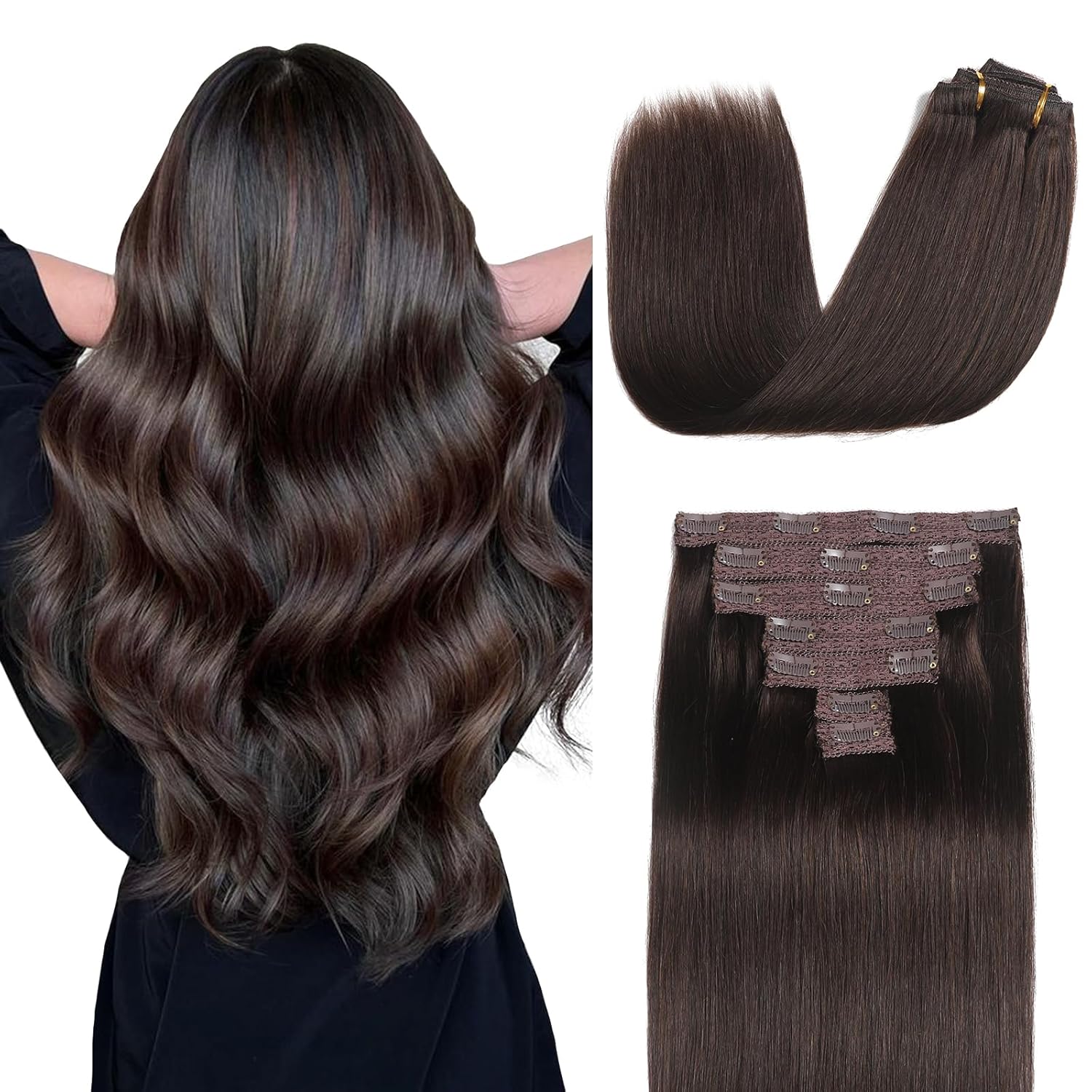 Premium Clip in Hair Extensions Real Human Hair for Glamorous Looks
