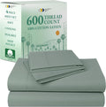 California King Sheet Set 600 TC Cotton Sateen - Luxury Sage Green