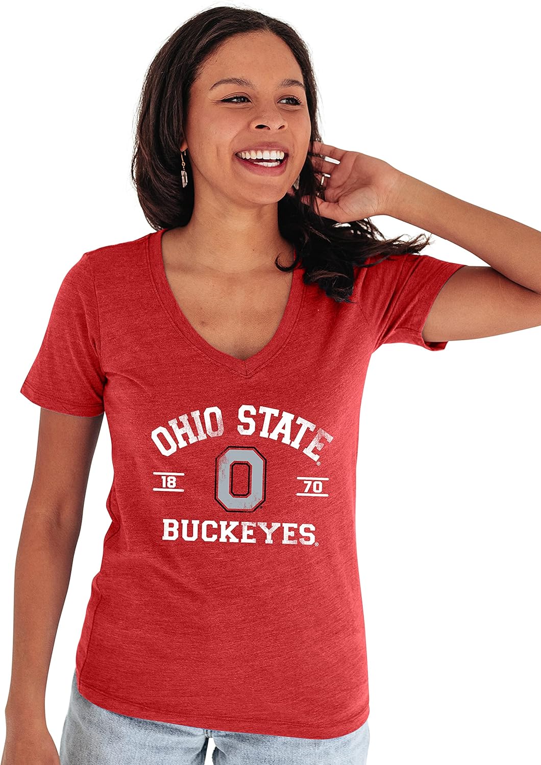 Ohio State Buckeyes Women's V-Neck Tee by Blue 84 - Soft & Stylish
