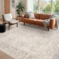 6x9 Washable Area Rug for Living Room - Low Pile Boho Vintage