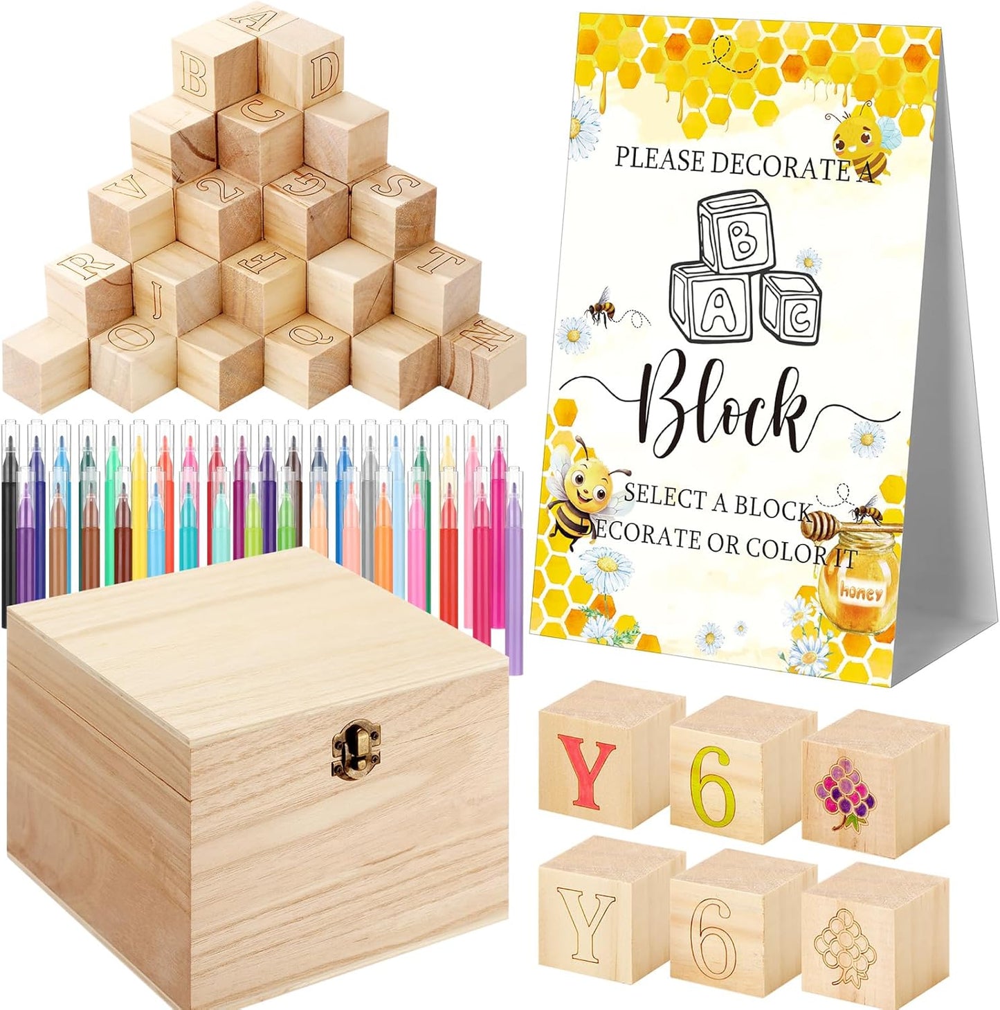 Marsui 136 Pcs Baby Shower Blocks Game Kit for Fun Celebrations