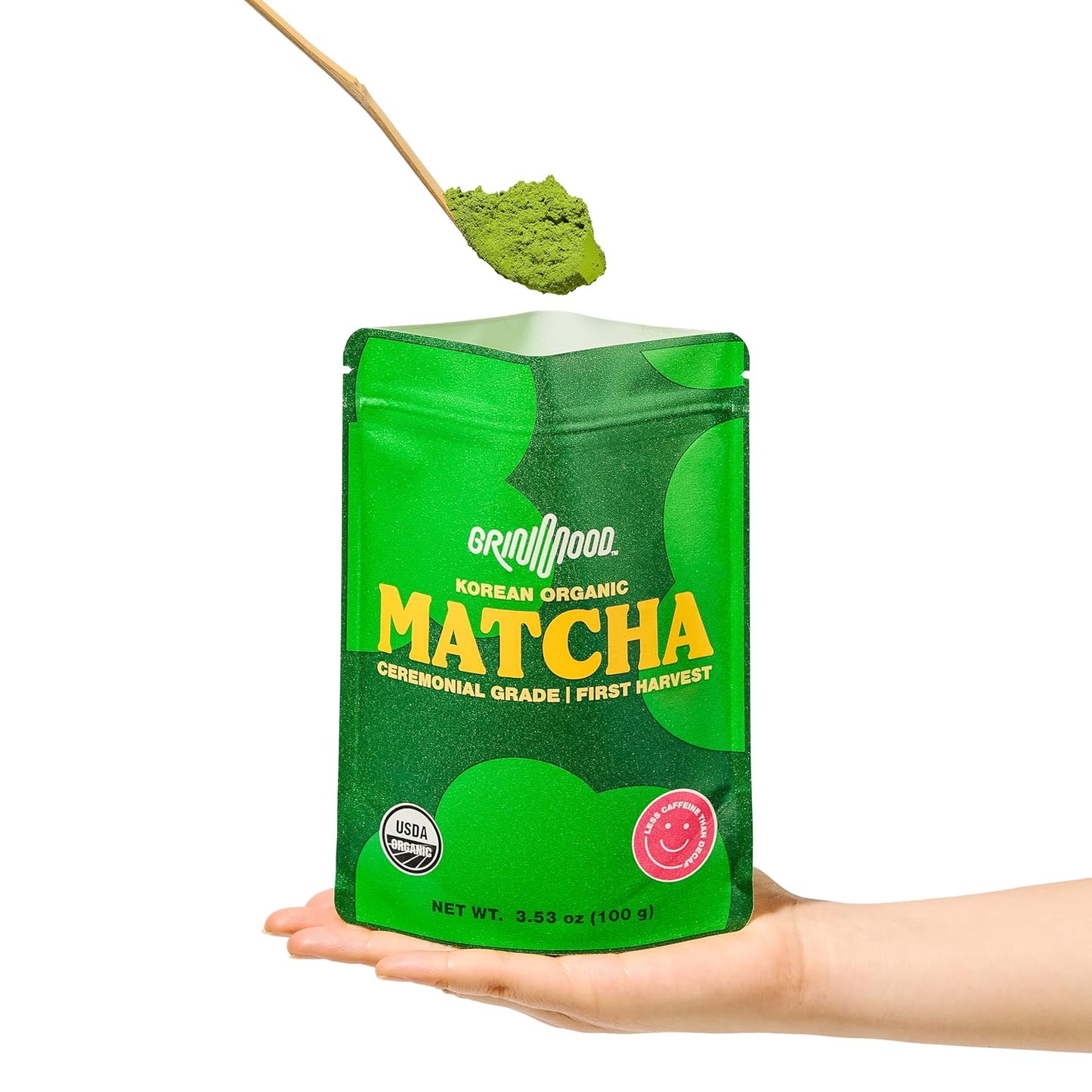 GRIN MOOD Organic Ceremonial Green Tea Powder for Matcha Lovers