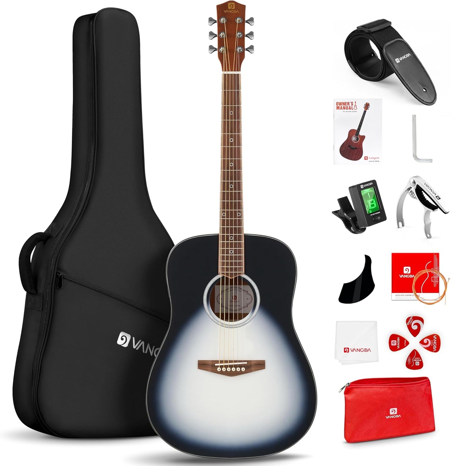 Vangoa Dreadnought Acoustic Guitar Set for Beginners Adults