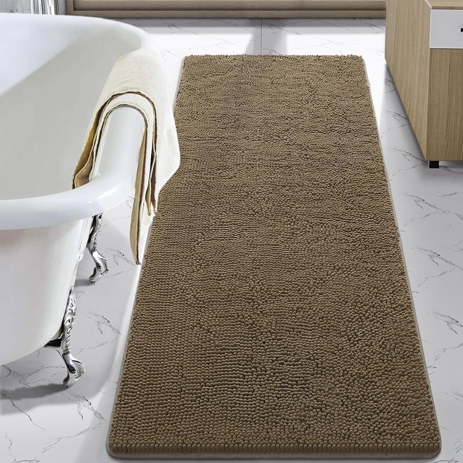 LOCHAS Luxury Bathroom Rug Shaggy Bath Mat for Comfort and Style