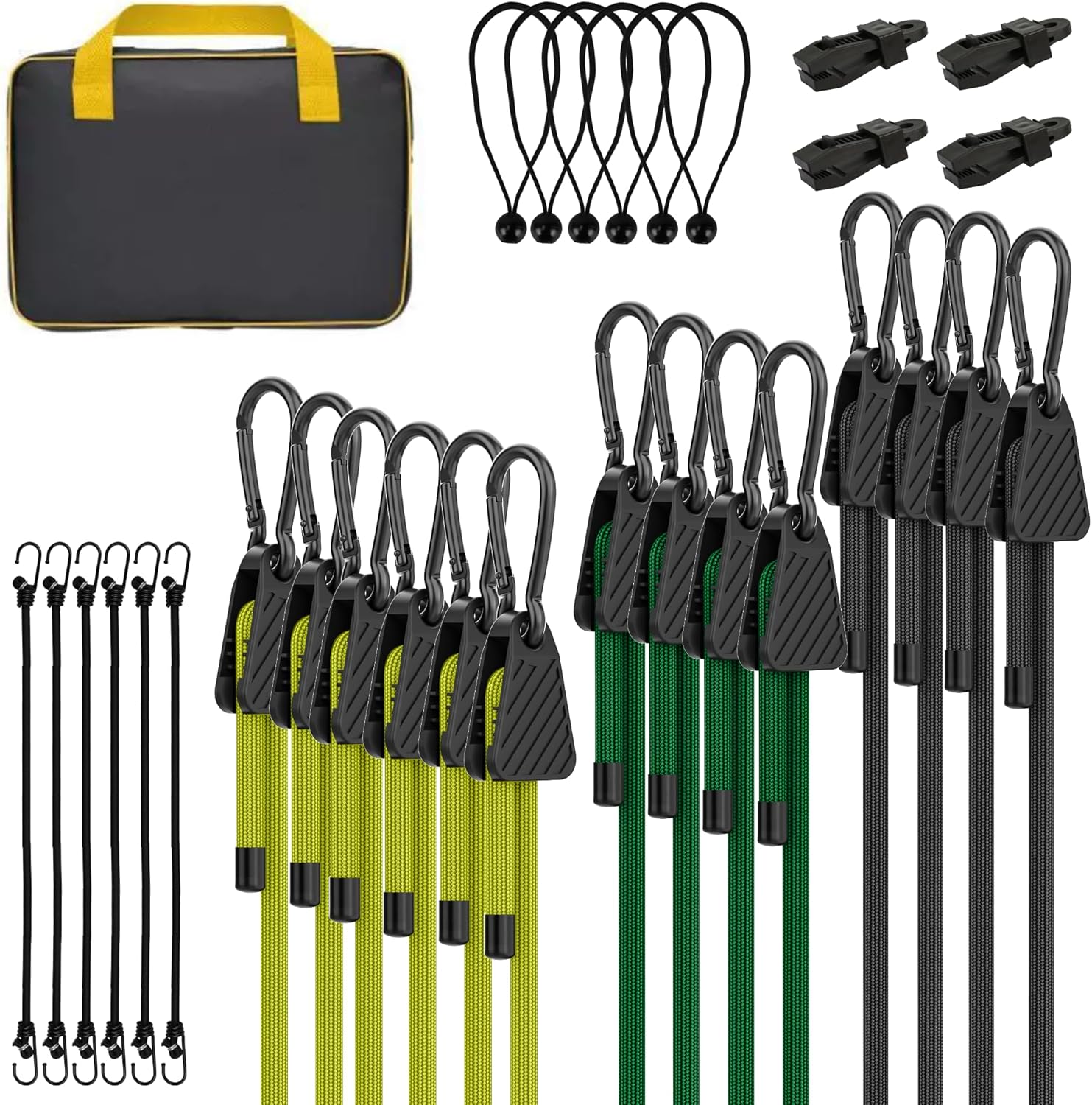 Bungee Cords with Hooks - 30pcs Heavy Duty Outdoor Set