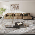 Vintage 8x10 Washable Area Rug - Low-Profile, Non-Slip Large Rug Home