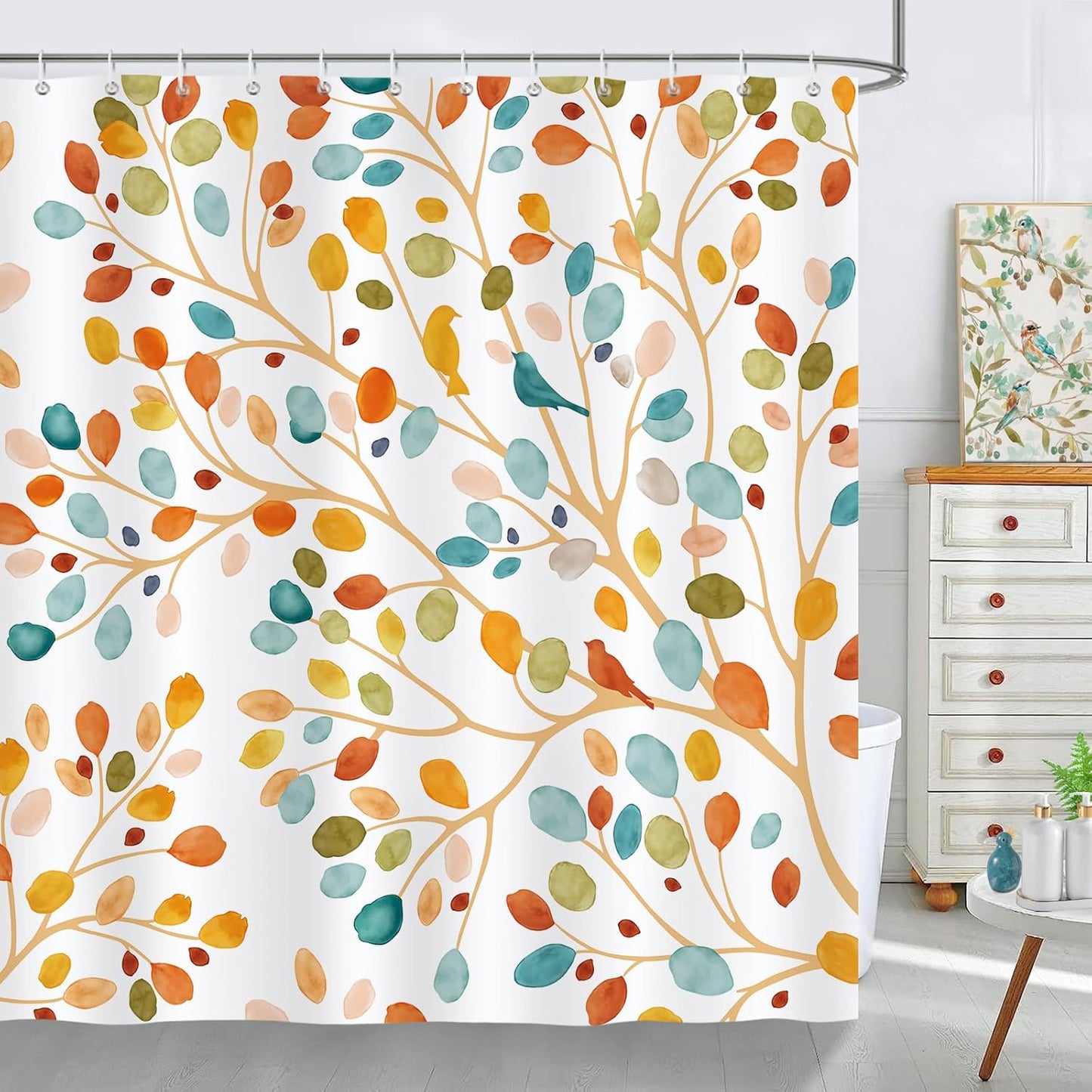 Colorful Leaves Shower Curtain - Waterproof & Chic Design