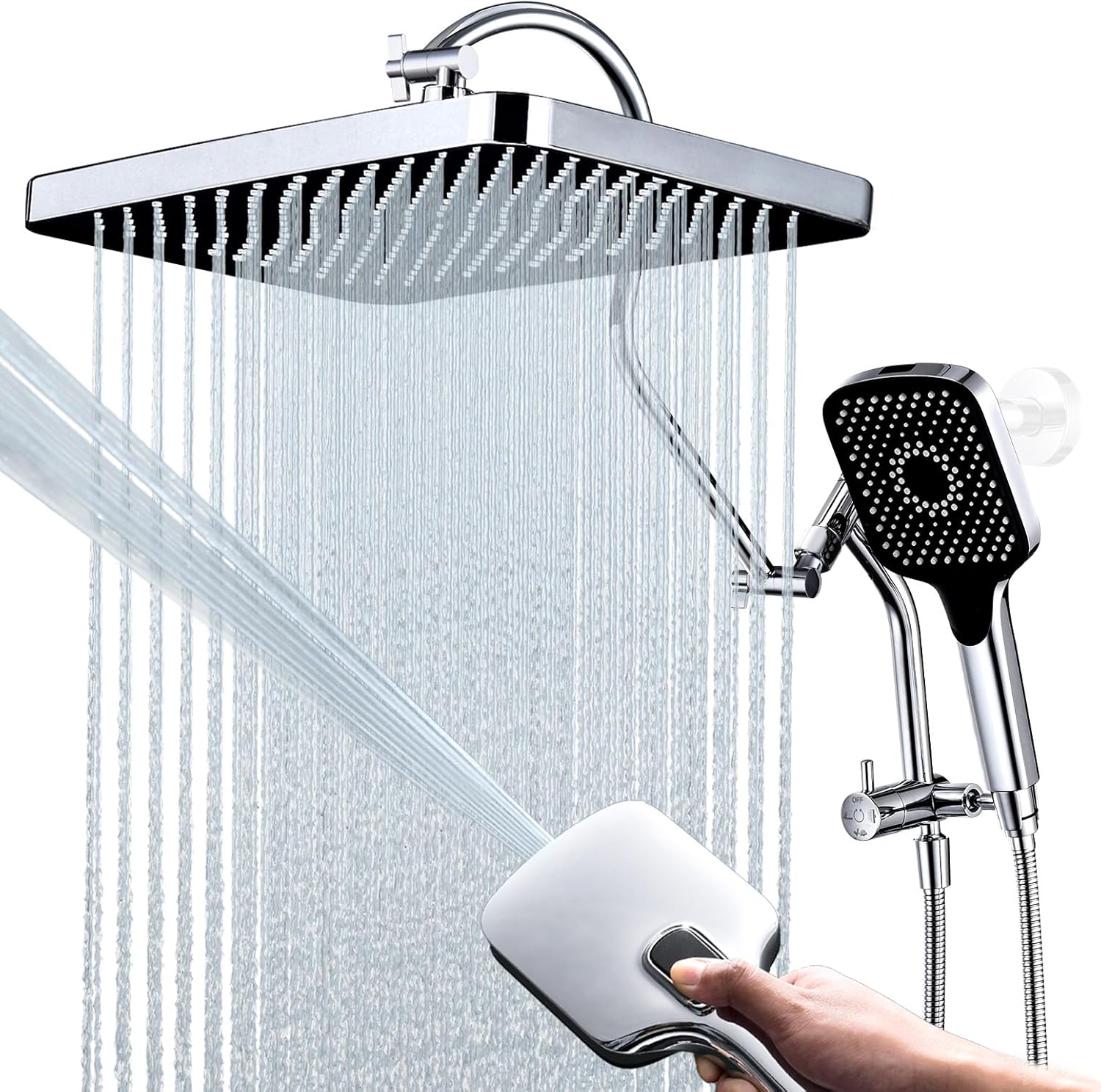 13 Inch Rainfall Shower Head with Handheld Sprayer Combo