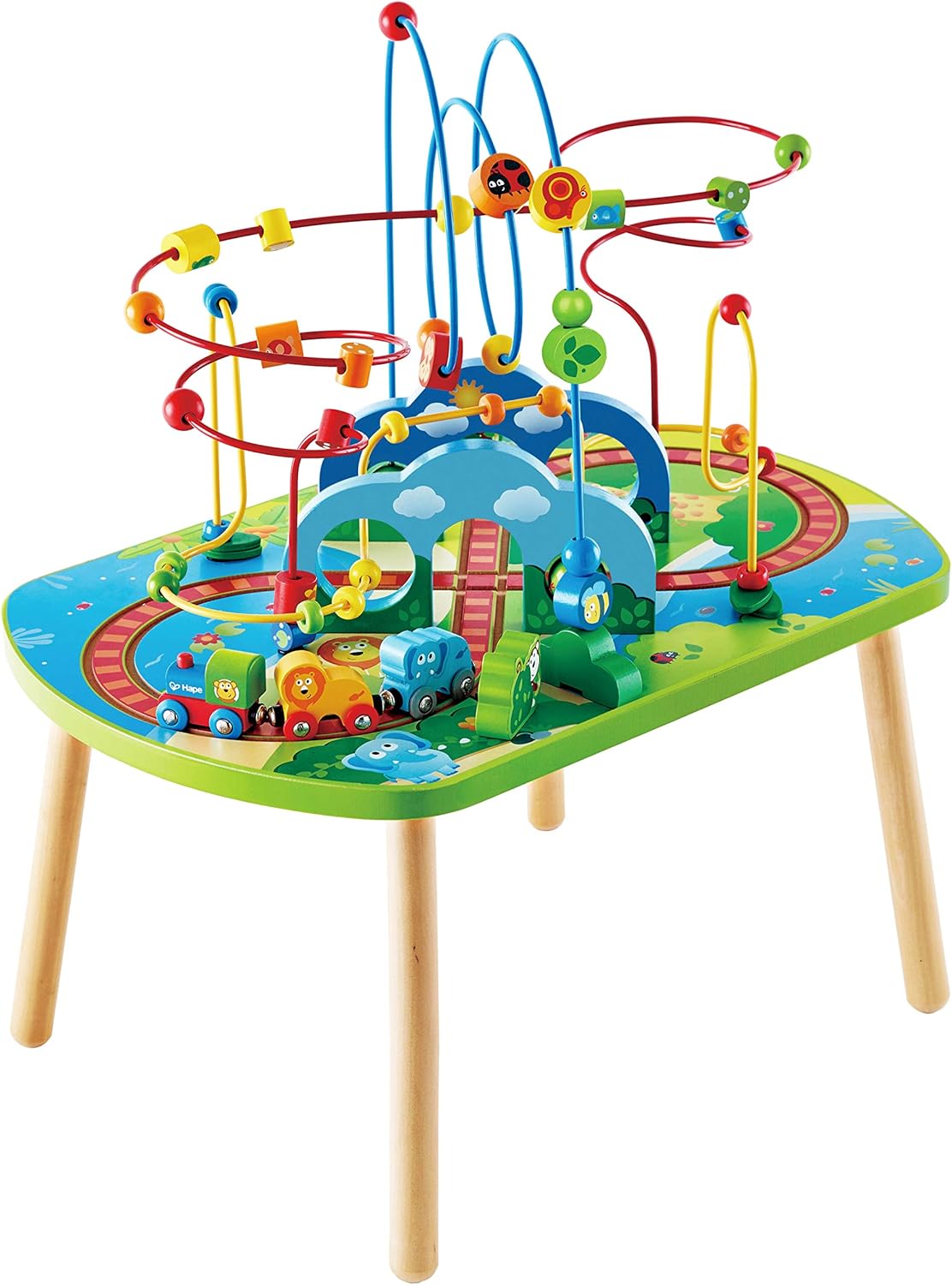 Hape Jungle Adventure Railway Table for Kids with Bead Maze