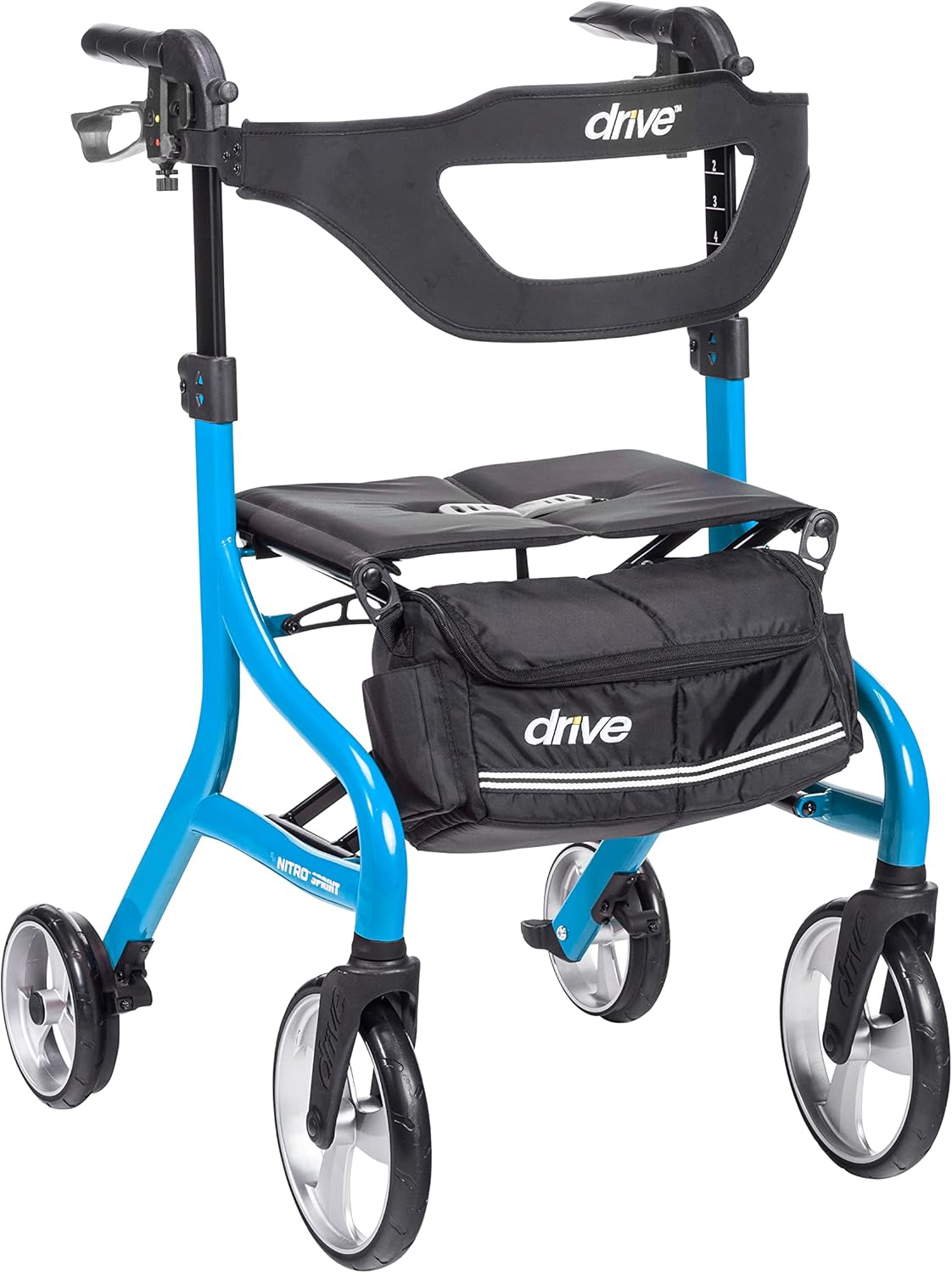 Drive Medical Nitro Sprint Rollator Walker with Seat for Tall Users