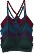 Kalon Womens 4 Pack Racerback Sports Bralette - Soft Wireless Comfort