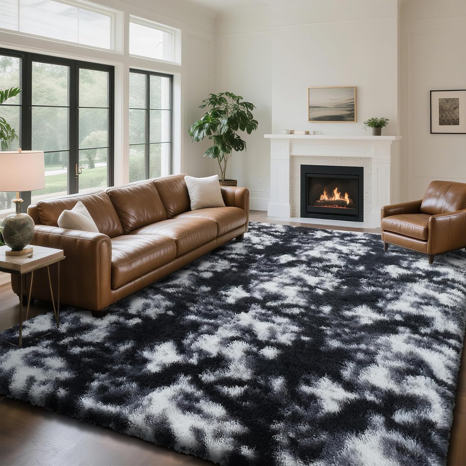 Fluffy Rug Shaggy Area Rug for Living Room and Bedroom Decor