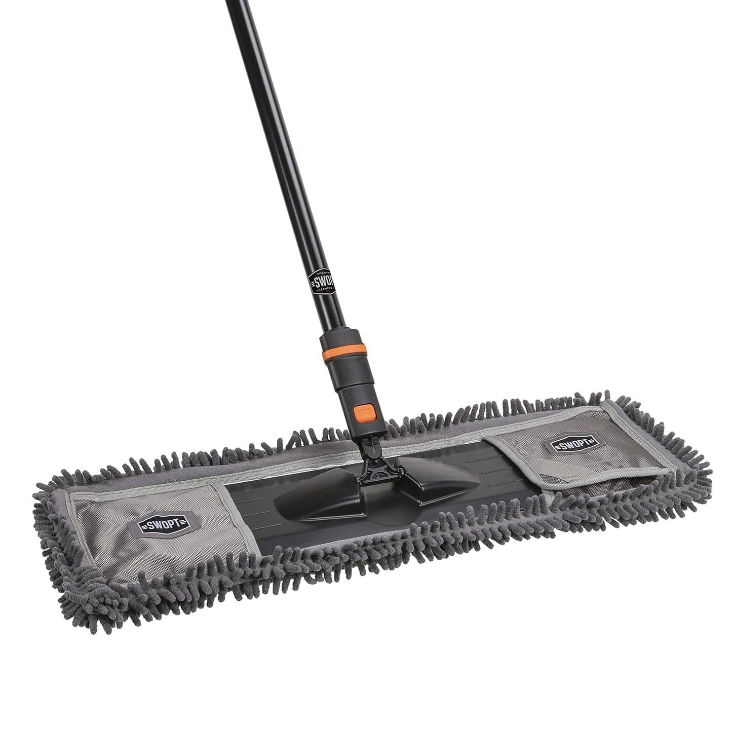 SWOPT 24 Microfiber Dust Mop with 60 in Steel Handle Combo Pack