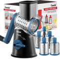 Geedel Rotary Cheese Grater 5-in-1 - Upgraded Suction Base and Handle