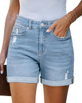 LookbookStore Jean Shorts Womens High Waisted Ripped Denim Shorts