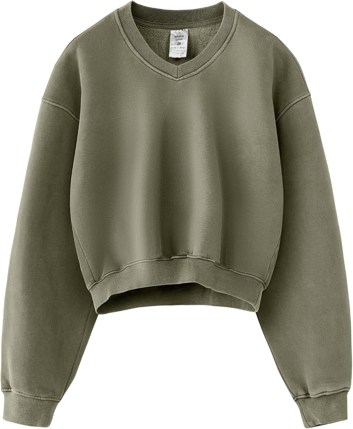 Acid Wash Athletic Hoodie for Women - Stylish V-neck Sweatshirt