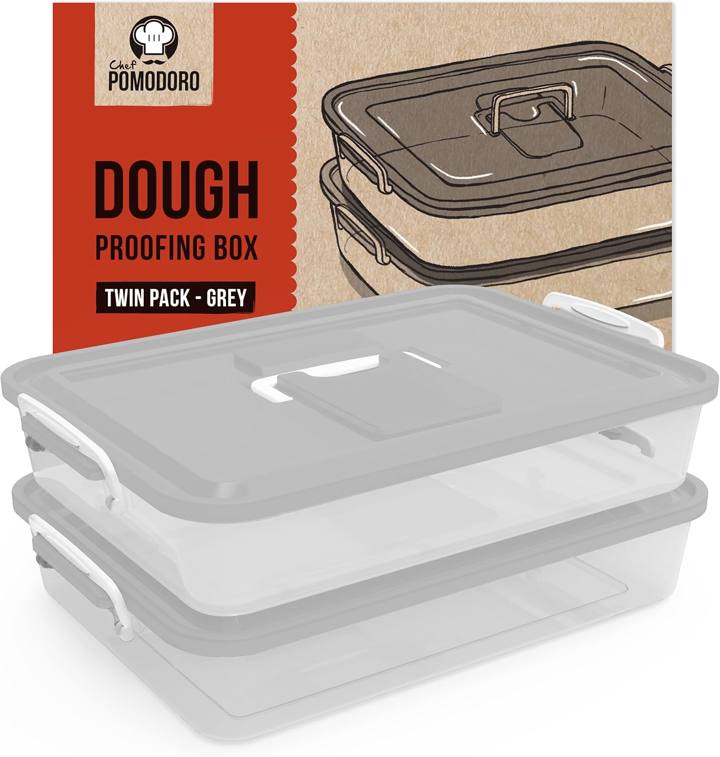 Chef Pomodoro Pizza Dough Proofing Box for Perfect Dough