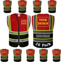 Custom Logo Safety Vest Class 2 High Visibility - Breathable Mesh
