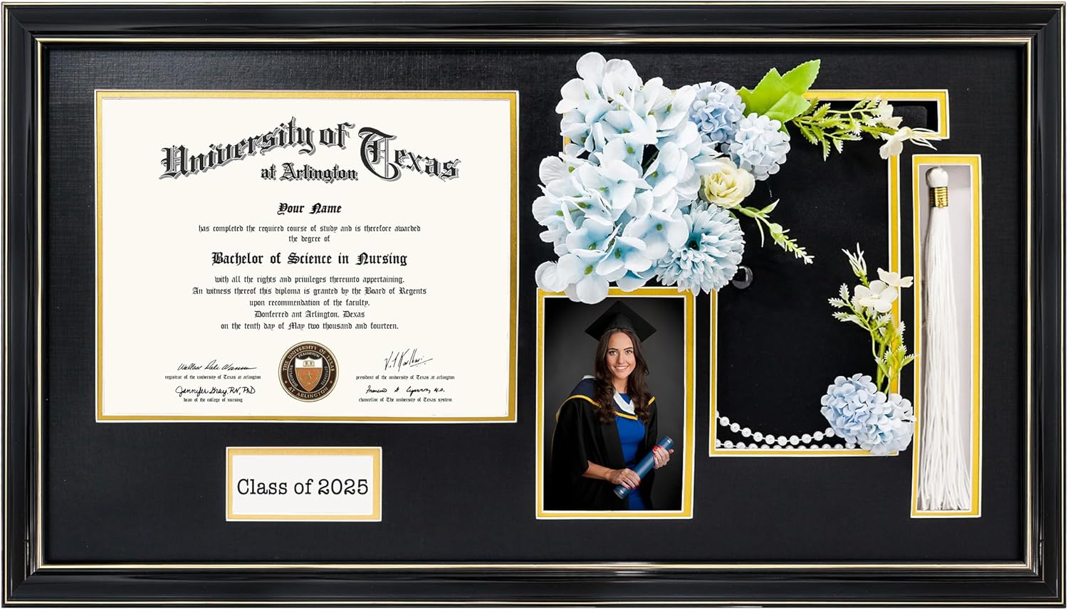 GraduationMall Class of 2025 Frame for Diploma & Photo Display