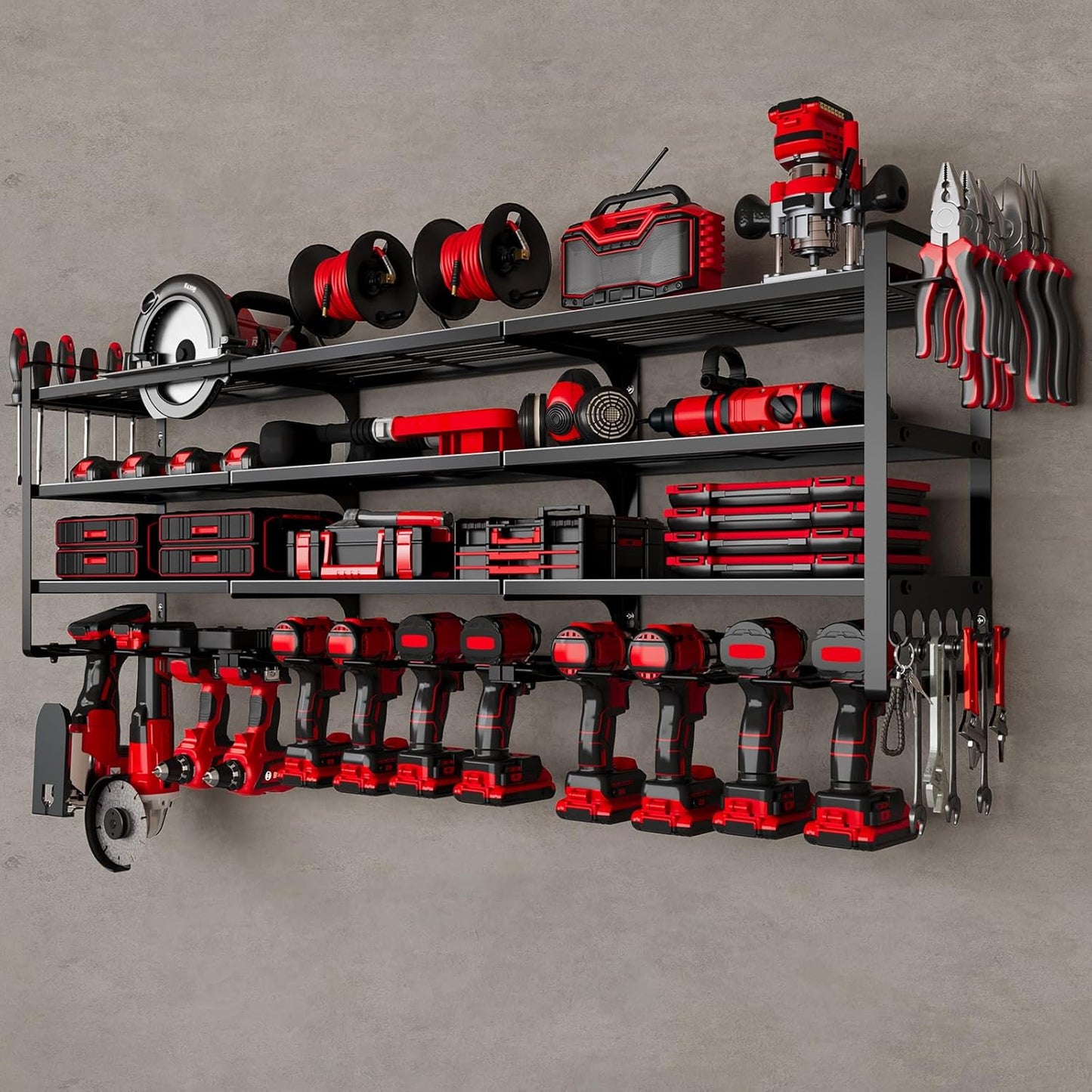 Space-Saving Drill Holder Rack for Garage & Workshop by NattyDot