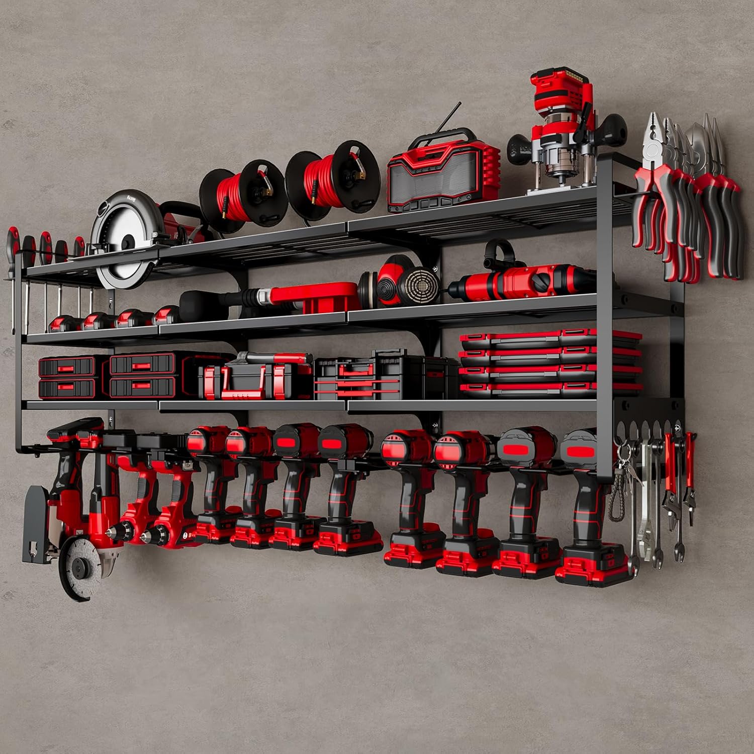 Space-Saving Drill Holder Rack for Garage & Workshop by NattyDot
