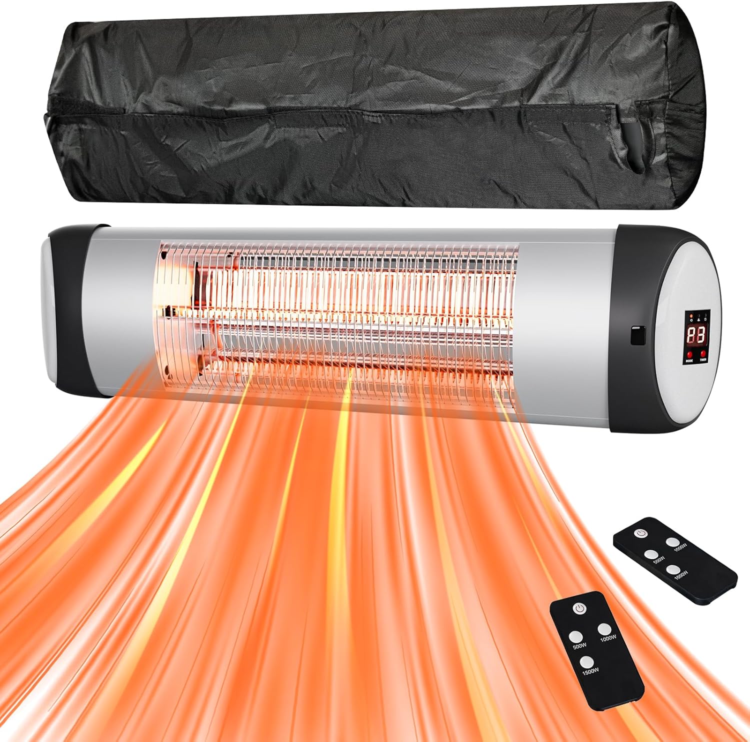 1500W Outdoor Heater for Patio with 24H Timer and Waterproof Design