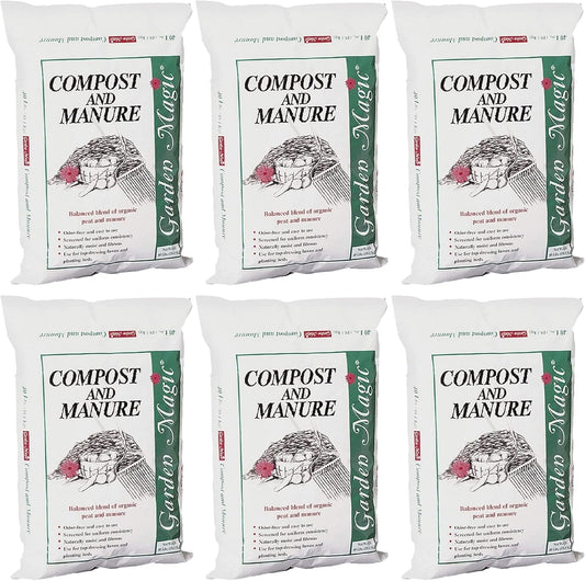 Michigan Peat 6-Pack Compost and Manure Blend for Gardening