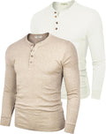 Derminpro Men's Henley Cotton Casual Short/Long Sleeve Lightweight