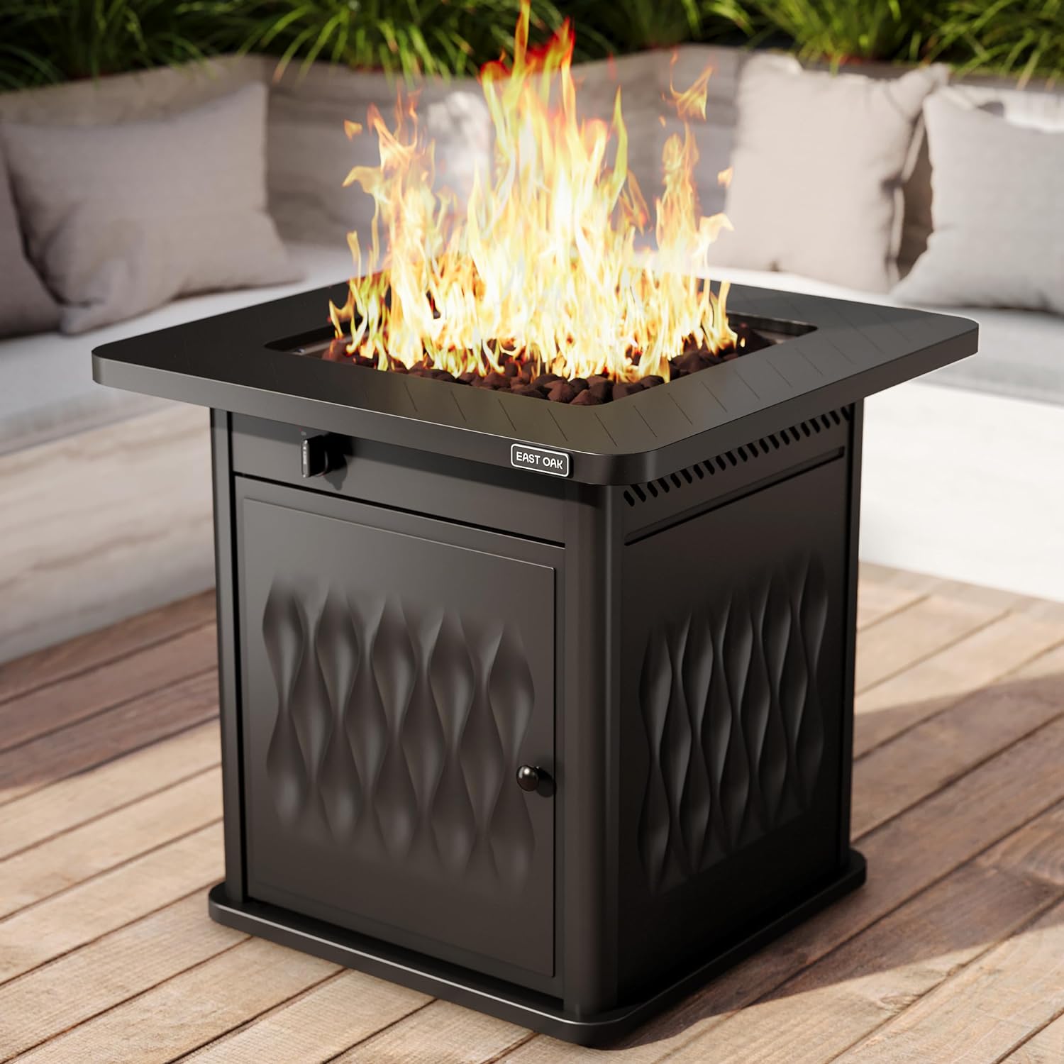 EAST OAK 28'' Propane Fire Pit Table - Stylish Outdoor Warmth