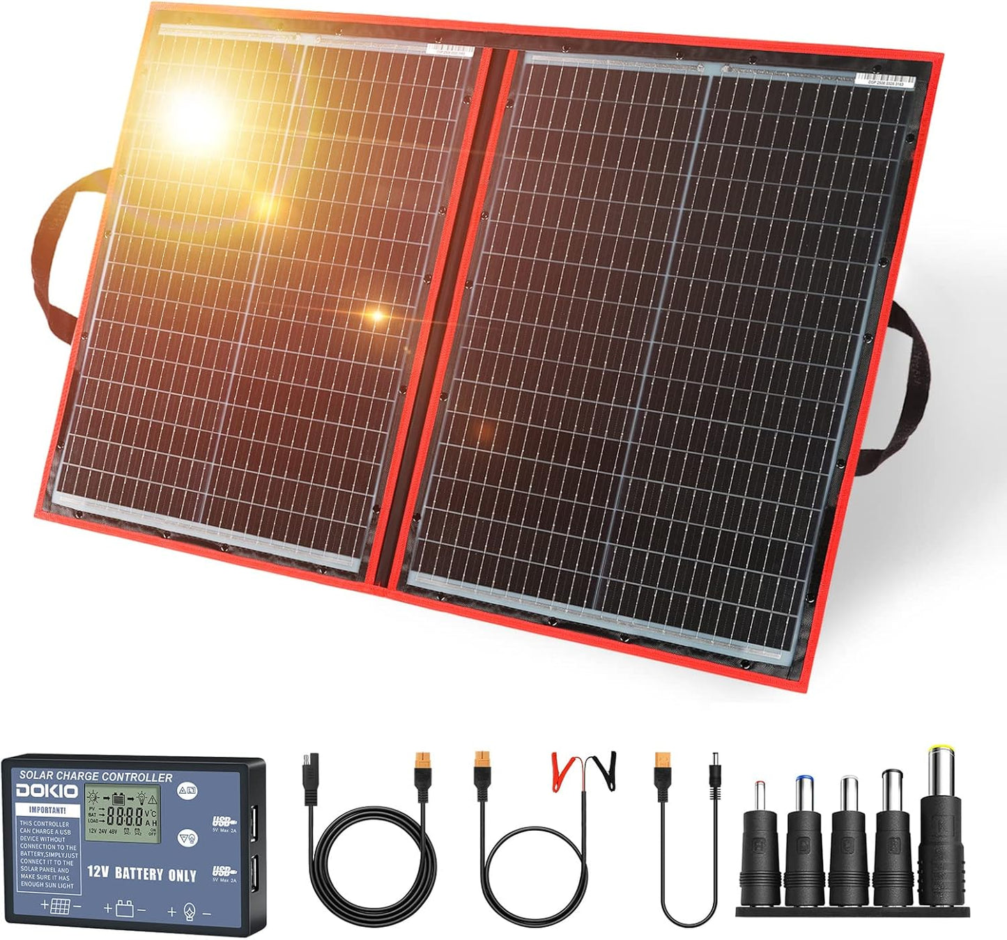 Portable Solar Panel Kit - 110W Fast Charging