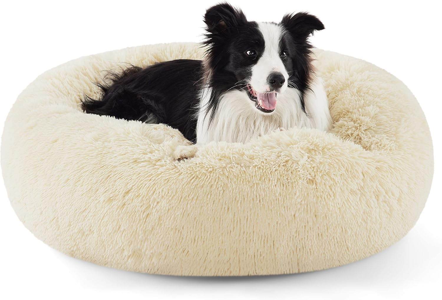 Calming Dog Bed for Large Dogs - Donut Design for Comfort