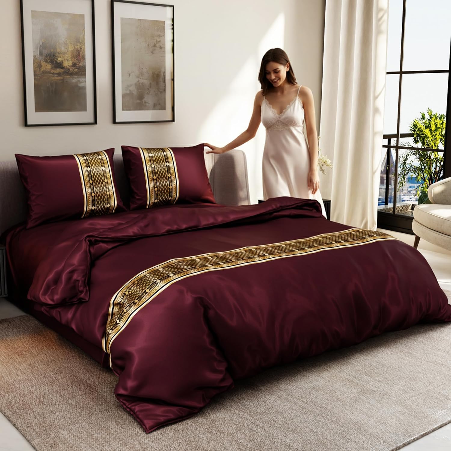 Stoa Paris Queen Size Duvet Cover Set for Luxurious Comfort