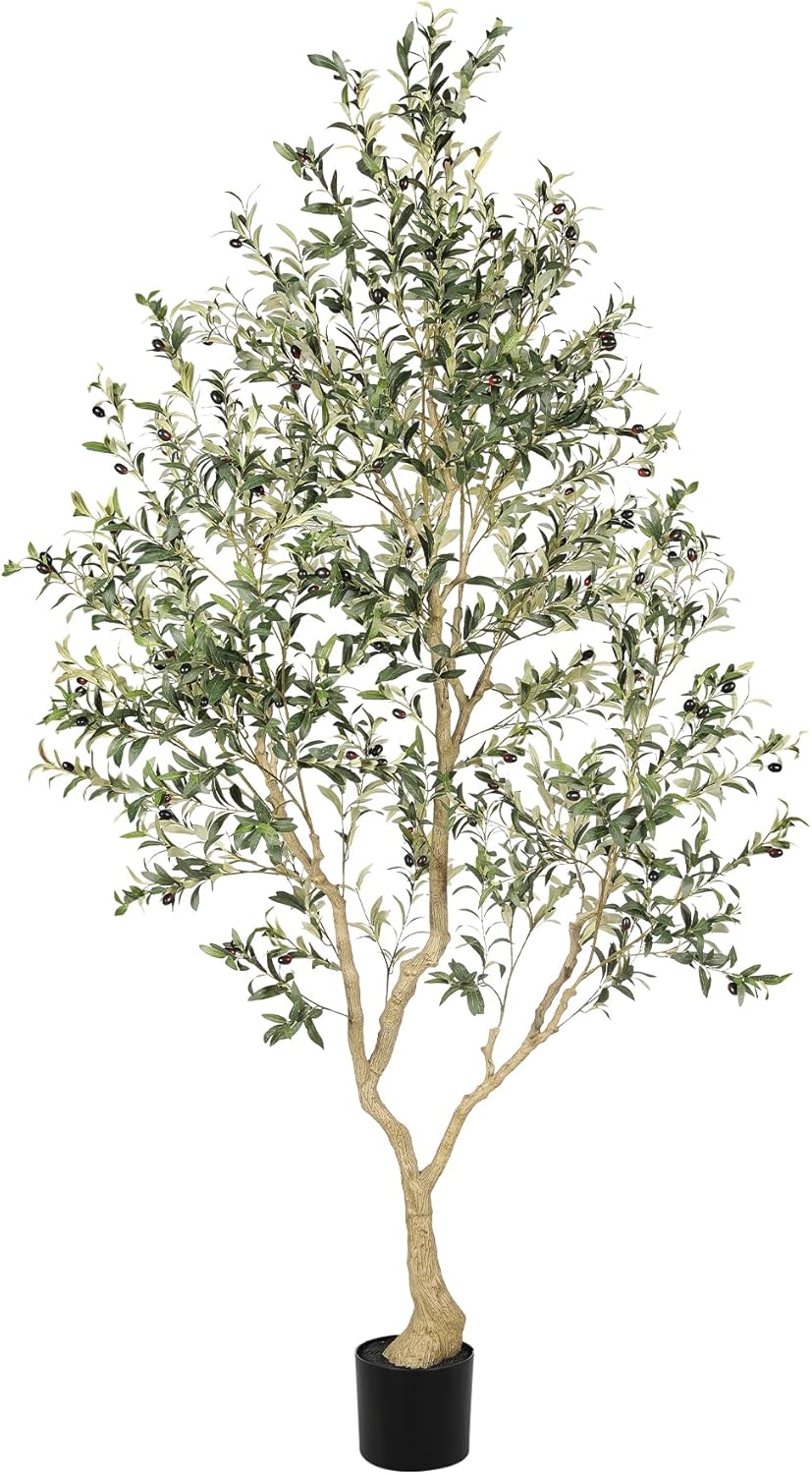 8ft Faux Olive Tree - Realistic Indoor Olive Tree Decor