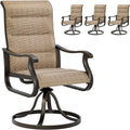 Outdoor Swivel Chairs Set of 4 with High Back and Rocking Design