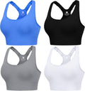 Evercute Adjustable Sports Bras 3/4 Pack Racerback High Support Straps
