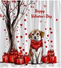 Cute Dog Love Heart Shower Curtain