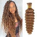 Honey Human Braiding Hair Deep Wave Bulk 18in #27 - Natural Wet & Wavy