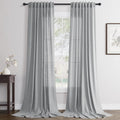 Grey Linen Curtains 84 Inch Length for Modern Farmhouse Style