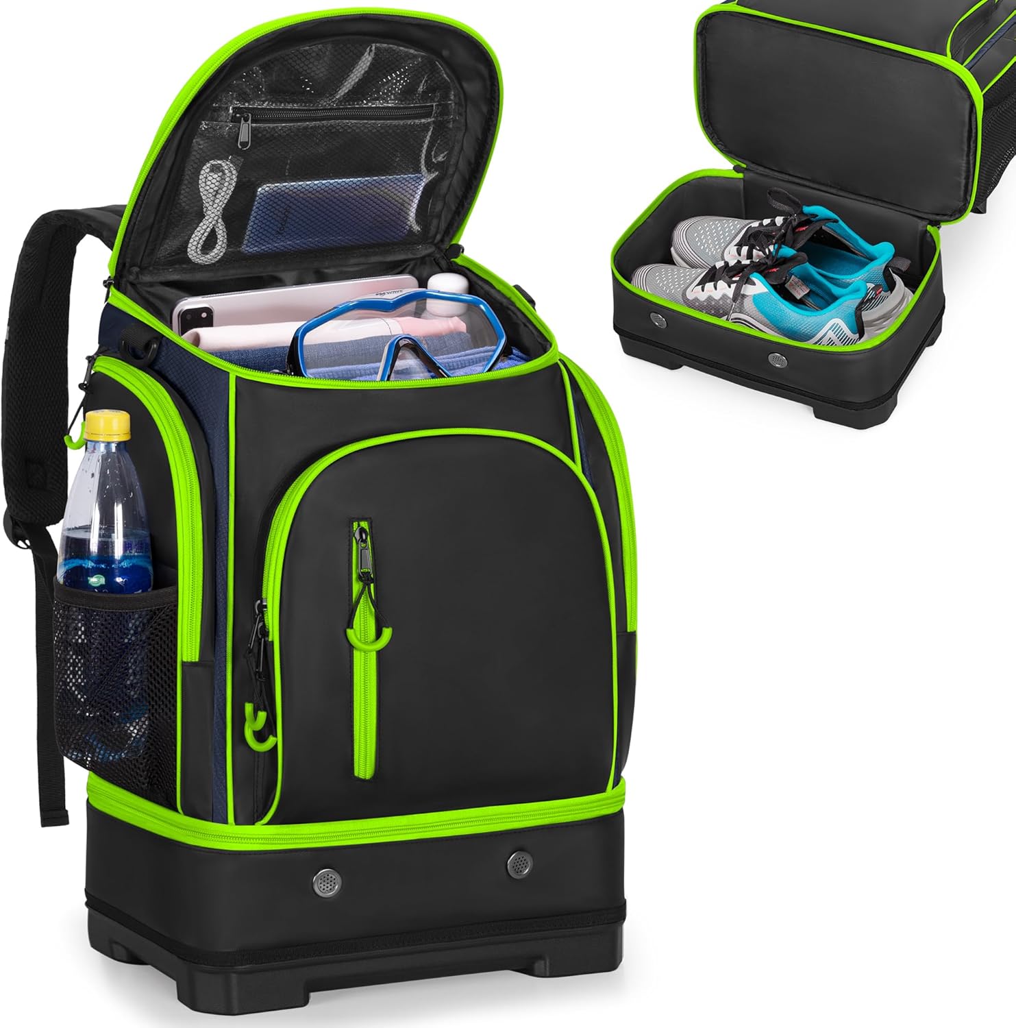 35L Swim Bag with Hard Shoe Compartment for Swimmers