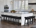 Counter Height Black Bar Stools Set of 6 - Comfortable Upholstered