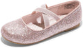 DREAM PAIRS Girls Ballerina Dress Shoes Mary Jane Flats - Sparkly are