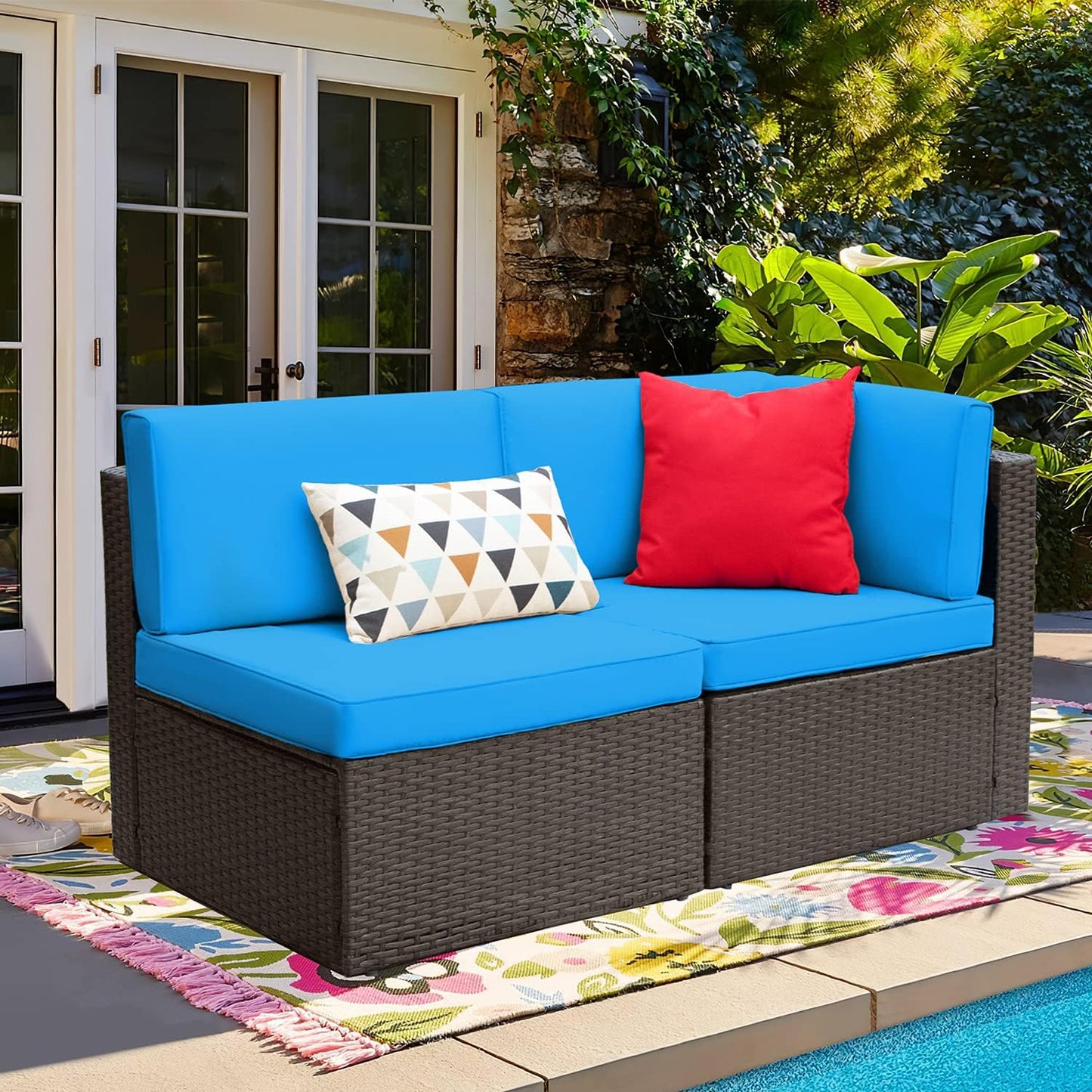 Devoko 2 Pieces Patio Furniture Sofa Sets for Outdoor Comfort
