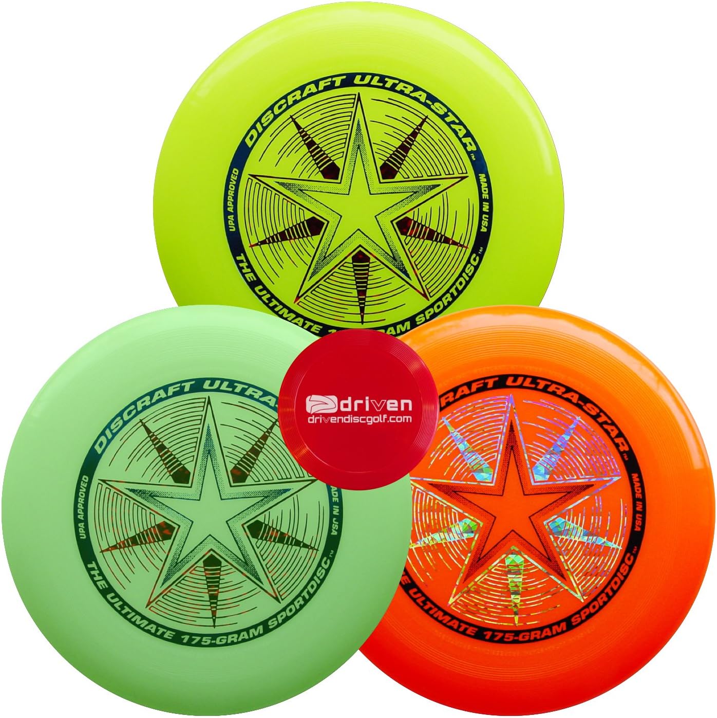Discraft Ultimate Disc Bundle - 3-Pack 175g Stars - Enhanced Visibility