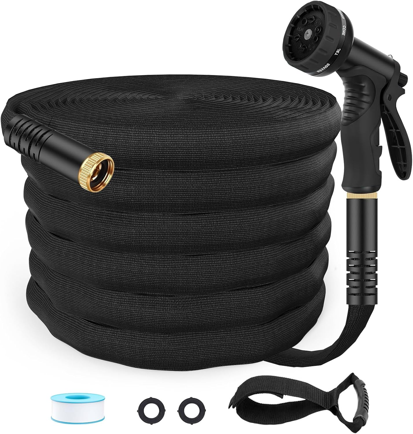 Flexible Garden Hose 100ft with 10-Function Spray Control