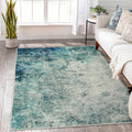 Modern Abstract Area Rug 5x7 - Washable Low Pile Accent Rug