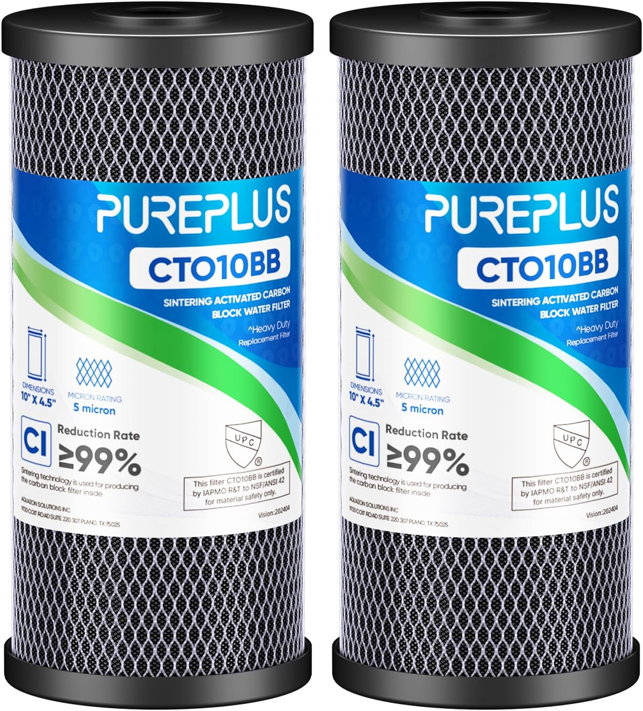 PUREPLUS 5 Micron 10in x 4.5in Whole House Water Filter Cartridge